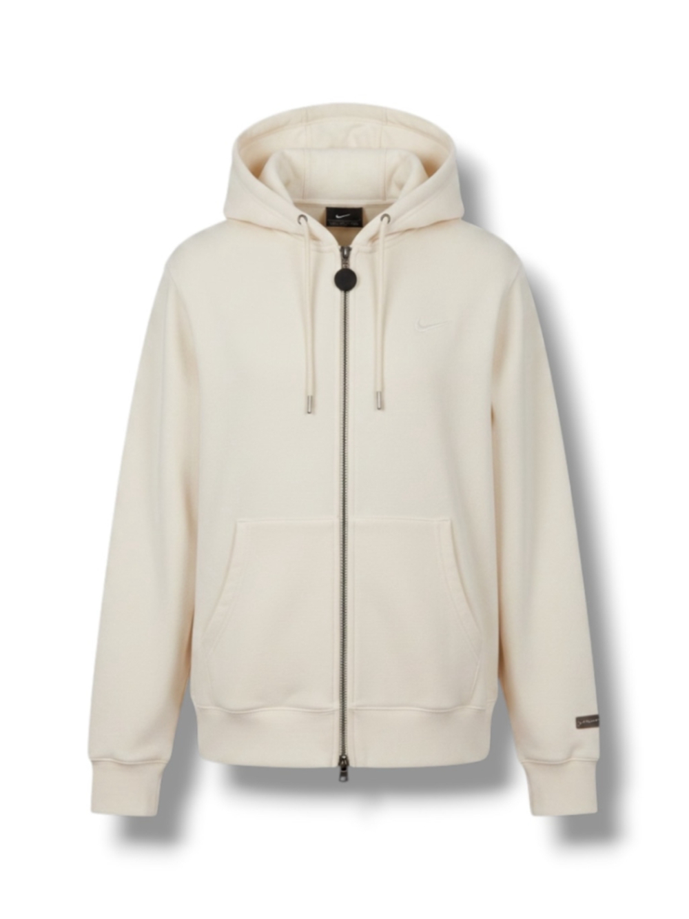 Nike Velour Zip-Up Hoodie in Beige Size S